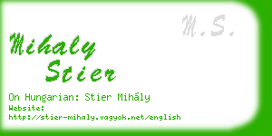 mihaly stier business card