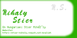 mihaly stier business card